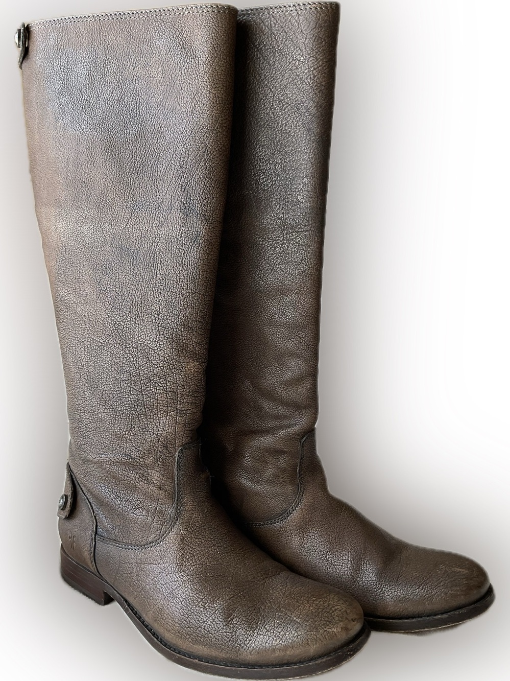 Frye Tall Pebbled Leather -Knee High Boots in Taupe, Gray and Brown Size 8